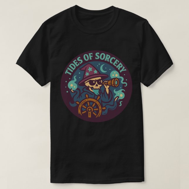 Tidvatten av Magi Magisk Dödskalle T Shirt (Design framsida)
