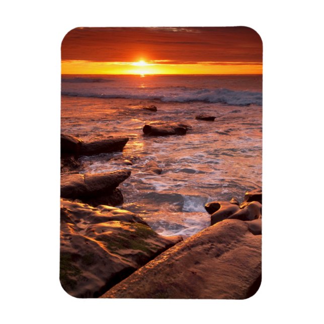 Tidvattenpölar vid solnedgång, Kalifornien Magnet (Vertikal)