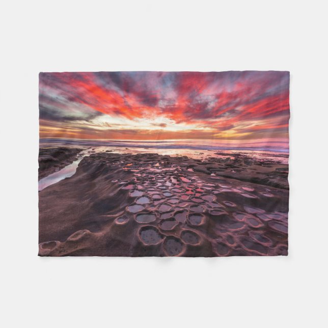 Tidvattenpussar i La Jolla, CA Fleecefilt (Framsidan (Horisontell))