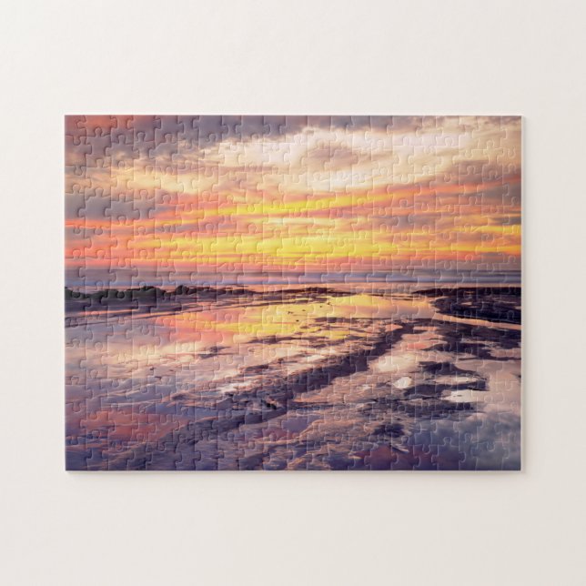 Tidvattenpussar vid Sunset Cliffs Pussel (Horisontell)
