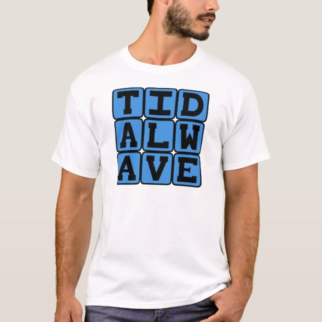 Tidvattenvåg, våldsam tsunami tee (Framsida)
