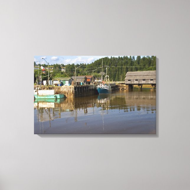 Tidvattnet vid Bay of Fundy i St. Martins, New Canvastryck (Framsida)