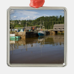 Tidvattnet vid Bay of Fundy i St. Martins, New Julgransprydnad Metall