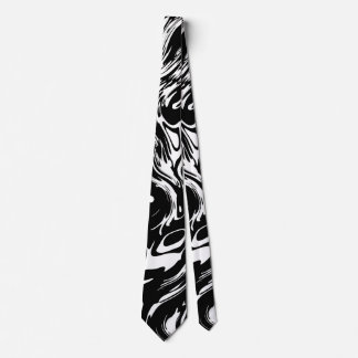 Tie Black & White Stil Abstrakt Slips