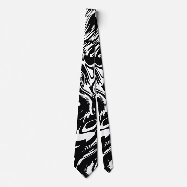 Tie Black & White Stil Abstrakt Slips (Framsida)