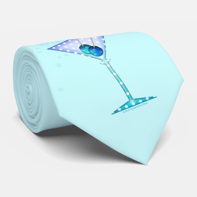 Tie - BLÅTT MARTINI Slips (Rullad)