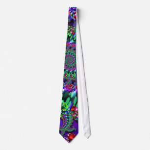 Tie - Bokeh Fractallila Terquoise Slips