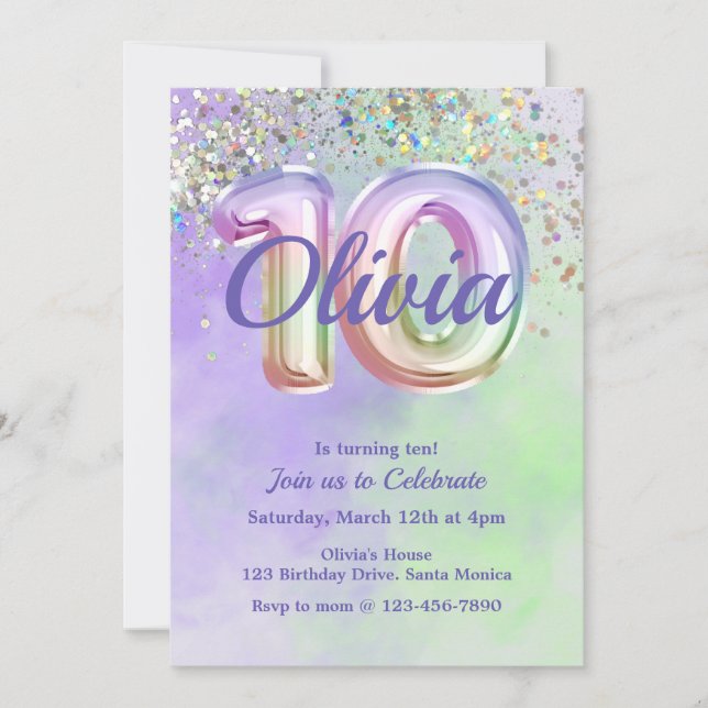 Tie-dagen, tio, inbjudan till Glitter (Framsida)
