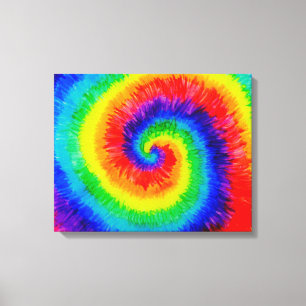 Tie Die Rainbow i Alcohol Bläck Canvastryck