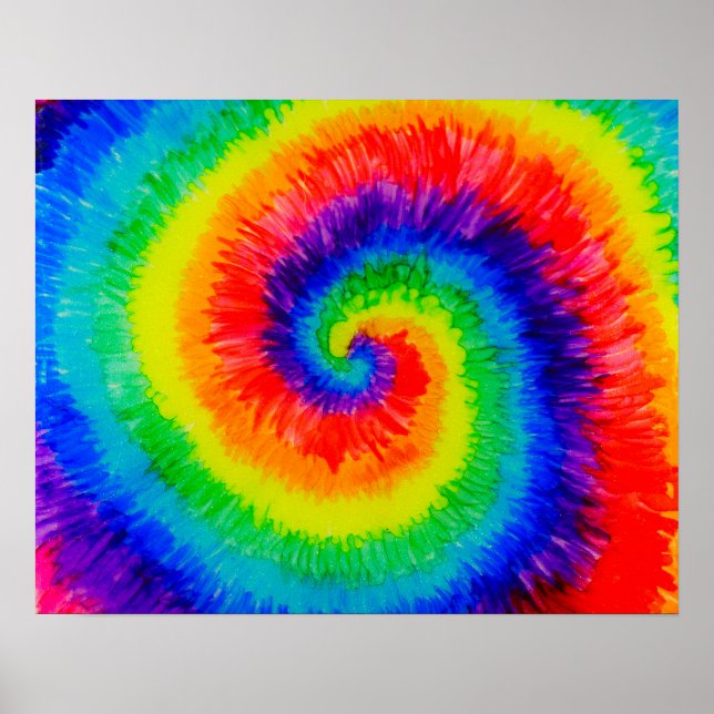Tie Die Rainbow i Alcohol Bläck Poster (Framsidan)