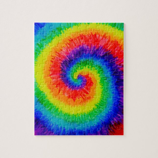 Tie Die Rainbow i Alcohol Bläck Pussel (Vertikal)