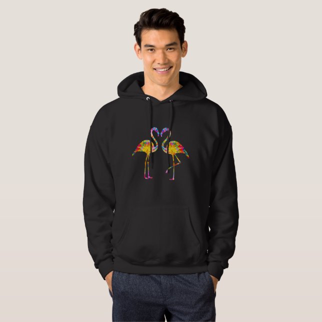 TIE-DYAD FLAMINGO HOODIE (Hel framsida)