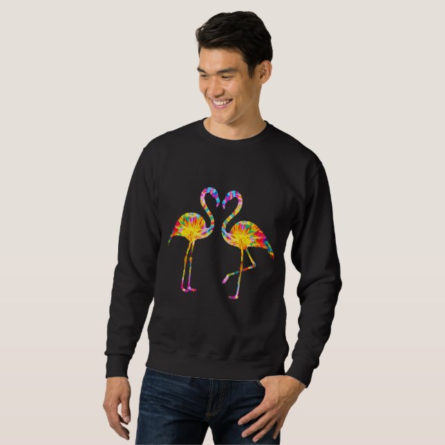 TIE-DYAD FLAMINGO LÅNG ÄRMAD TRÖJA (Hel framsida)
