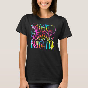 Tie Dye 100 dagar Brighter Student Lycklig 100 dag T Shirt