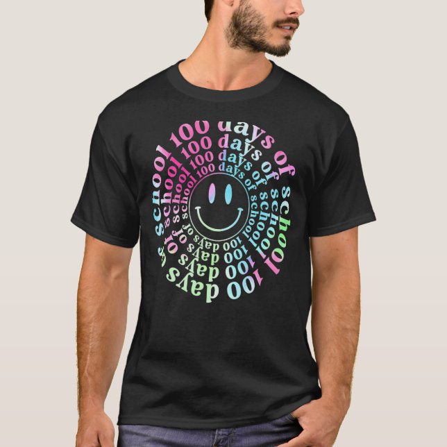 Tie Dye 100 dagar för skollärare Student 100th D T Shirt (Framsida)