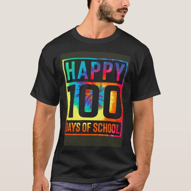 Tie Dye 100 dagars skoldagslärare 100:e T Shirt (Framsida)