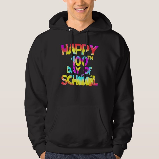Tie Dye 100 Days Of School 100th Day Of School Tea Hoodie (Framsida)