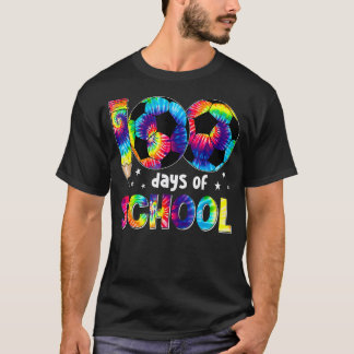 Tie Dye 100 Skoldagar Fotbollsspelare Pojkar Teac T Shirt