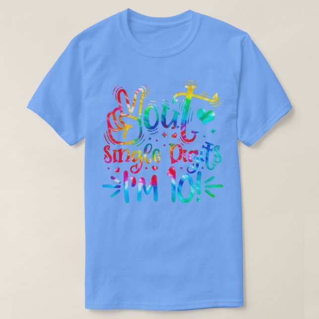 Tie Dye 10:e födelsedag Enkelsidig utskrift imm 1 T Shirt (Design framsida)