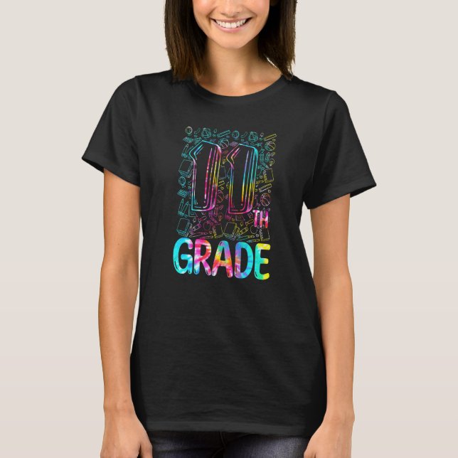 Tie Dye 11th Grade Typography Eleventh Grade Back  T Shirt (Framsida)