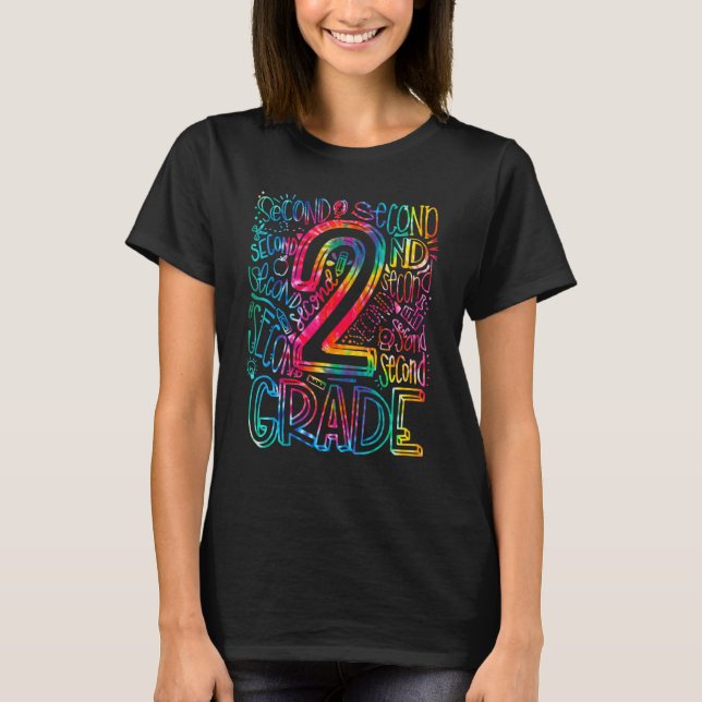 Tie Dye 2:a Klass Back to school Lärare Student T Shirt (Framsida)