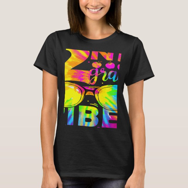 Tie Dye 2nd Grade Vibes Teacher First Day Of Back  T Shirt (Framsida)