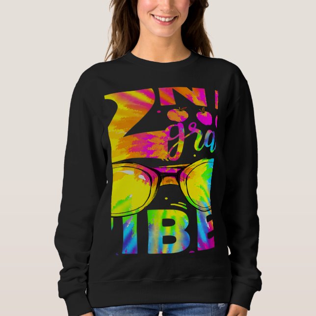 Tie Dye 2nd Grade Vibes Teacher First Day Of Back  T Shirt (Framsida)