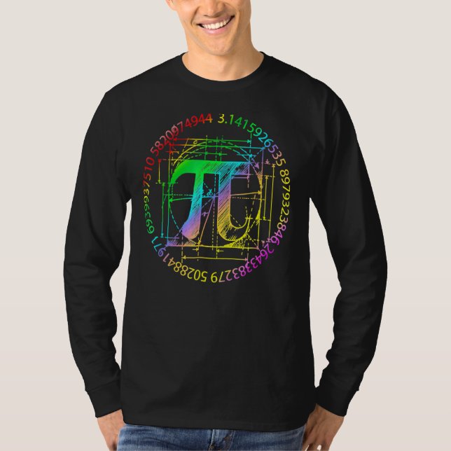 Tie Dye 3 14 Pi Math Teacher Science Lycklig Pi Da T Shirt (Framsida)