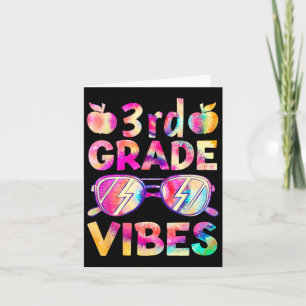 Tie Dye 3:e Klass Vibes Lärare första Byck-dagen Kort