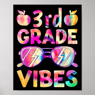 Tie Dye 3:e klassens vibrationer lärare första dag Poster