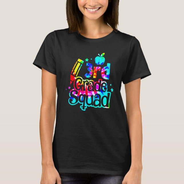 Tie Dye 3rd Klass Squad Back to school Lärare Ki T Shirt (Framsida)