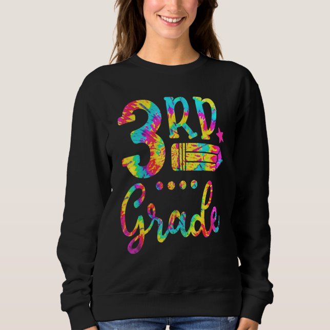 Tie Dye 3rd Klass Squad Teacher Student First Day T Shirt (Framsida)
