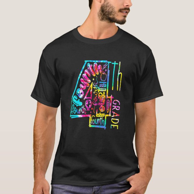 Tie Dye 4:e Klass-teamet Fjärde Klass tillbaka til T Shirt (Framsida)