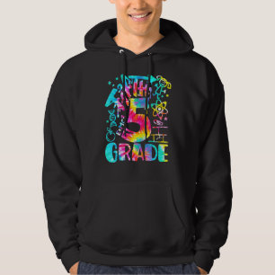 Tie Dye 5th Klass Graffiti Femte Klass tillbaka ti Hoodie
