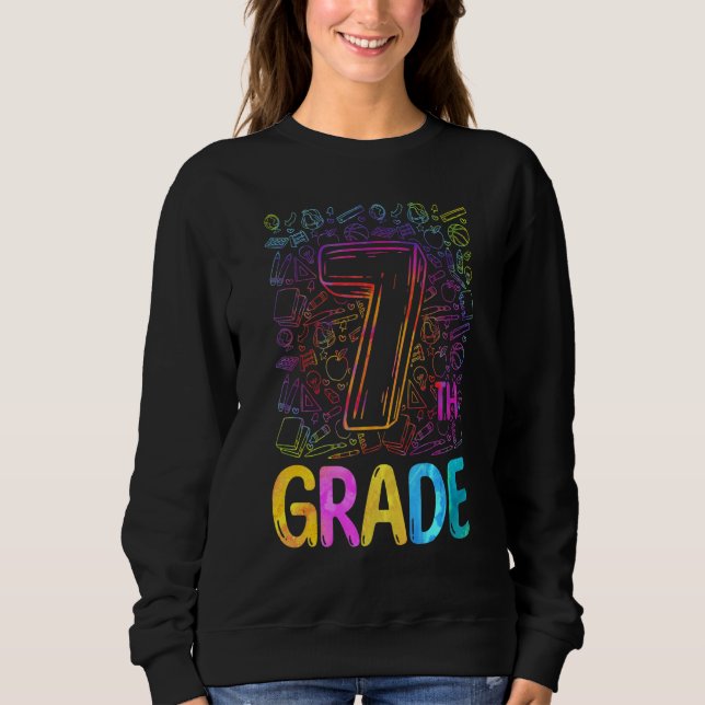 Tie Dye 7th Grade Seventh Grade Teacher Back To Sc T Shirt (Framsida)