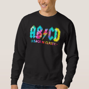 Tie Dye Abcd Blixt tillbaka i klasslärare Lång Ärmad Tröja