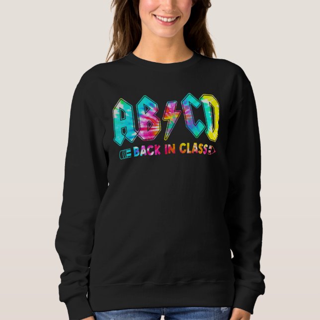 Tie Dye Abcd Blixt tillbaka i klasslärare  T Shirt (Framsida)