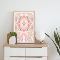 Tie Dye Abstrakt Art Pastel Rosa Orange Boho
