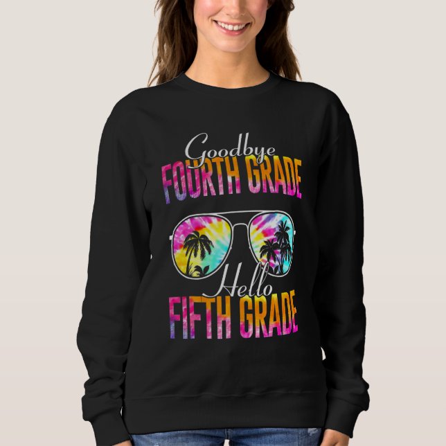 Tie Dye Adjö Fjärde Klass Hej Femte Klass Tea T Shirt (Framsida)