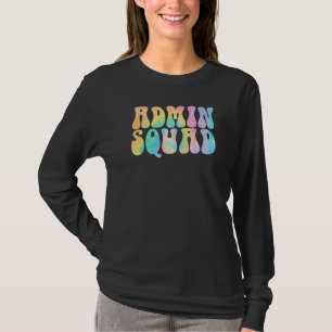 Tie Dye Admin Squad School Secretary Retro Office T Shirt