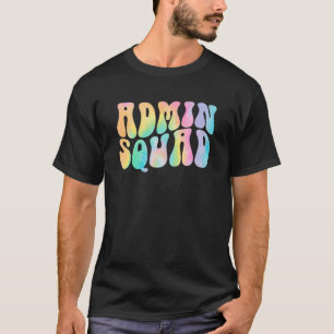 Tie Dye Admin Squad School Secretary Retro Office T Shirt