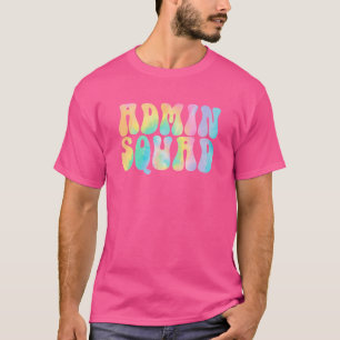 Tie Dye Admin Squad School Secretary Retro Office T Shirt