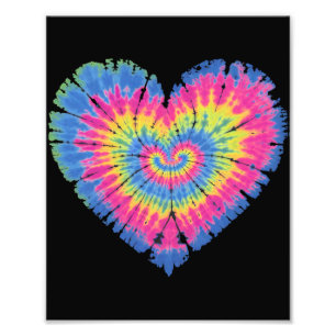 Tie Dye Alla hjärtans dag Färgglada hjärtans dag  Fototryck