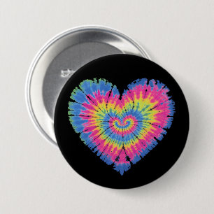 Tie Dye Alla hjärtans dag Färgglada hjärtans dag Knapp