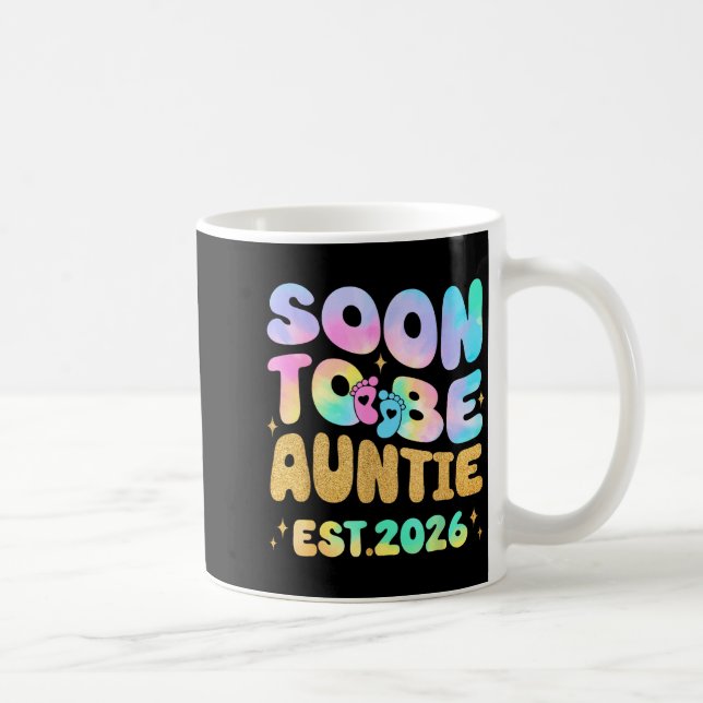 Tie Dye Auntie Promoted To Auntie 2026 Soon To Be  Kaffemugg (Höger)