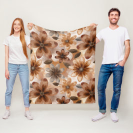 Tie Dye Autumn Floral Fleecefilt