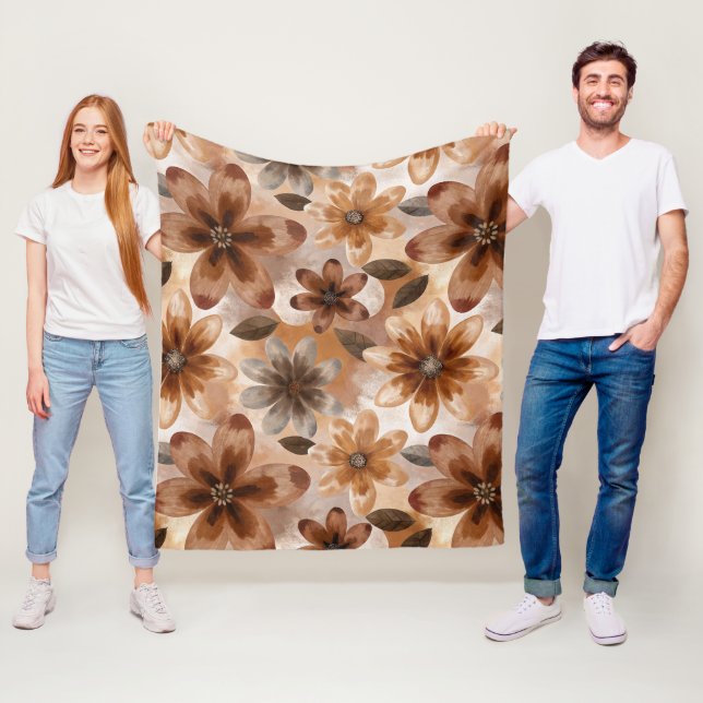 Tie Dye Autumn Floral Fleecefilt (På plats)