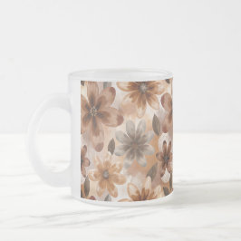 Tie Dye Autumn Floral Frostad Glasmugg