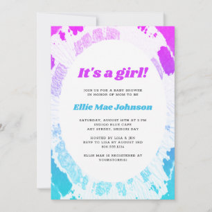 Tie Dye Baby Shower Det är en inbjudan till en fli