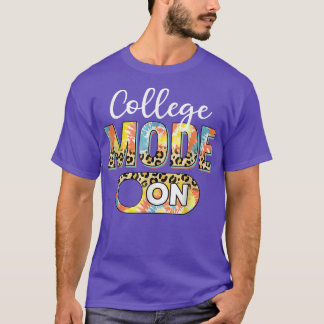 Tie Dye Back To School College Mode On Leopard  T Shirt